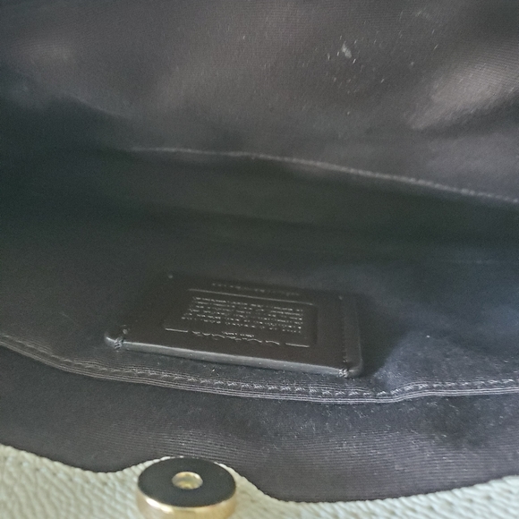 Coach Beige Leather Signature Purse Bag satchel Crossbody - Picture 9 of 11